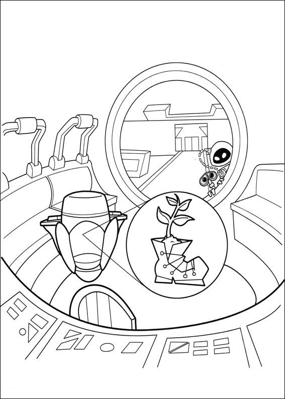 Plansa de colorat cu Wall E 51 47